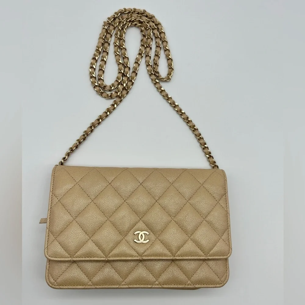 Chanel WOC 19S Iridescent Beige Caviar Leather with Gold Hardware 27xx